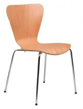 Epi 4 Point Butterfly Chair. Ply Shell. Chrome 4 Legs. Clear Natural Beech